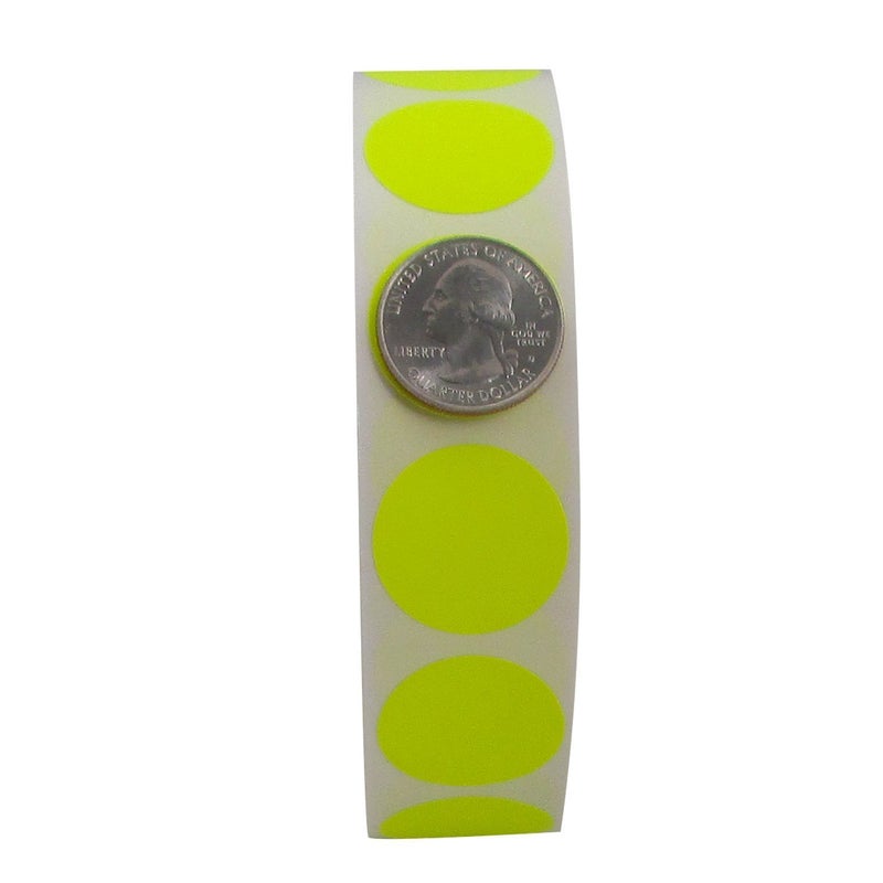IDEALSEAL Color Coding Labels Super Bright Neon Yellow Round Circle Dots (with Easy Dispenser Box) for Organizing Inventory 1 Inch 1,000 Total Adhesive Stickers (Fluorescent Yellow) - Image 4